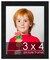 3x4 Solid Wood Picture Frame with UV-Resistant Acrylic & Acid-Free Backing, Available in 6 Finishes: Matte Black, Matte White, Metallic Bronze, Silver, Natural Wood Grain & Mahogany